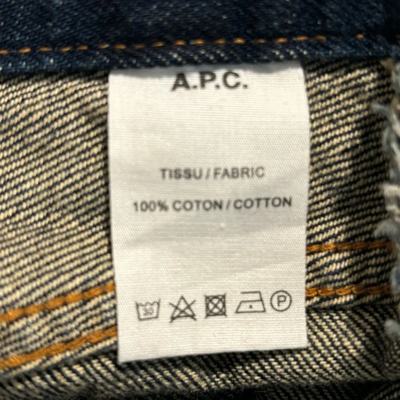 A.P.C. Jeans Sz 34 New Standard Button Fly Dark Wash Straight Leg Denim Jeans - Picture 10 of 11